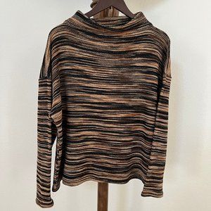 Coldwater Creek Women's Size L Space-Dyed Mock-Neck Drop Shoulder Sweater